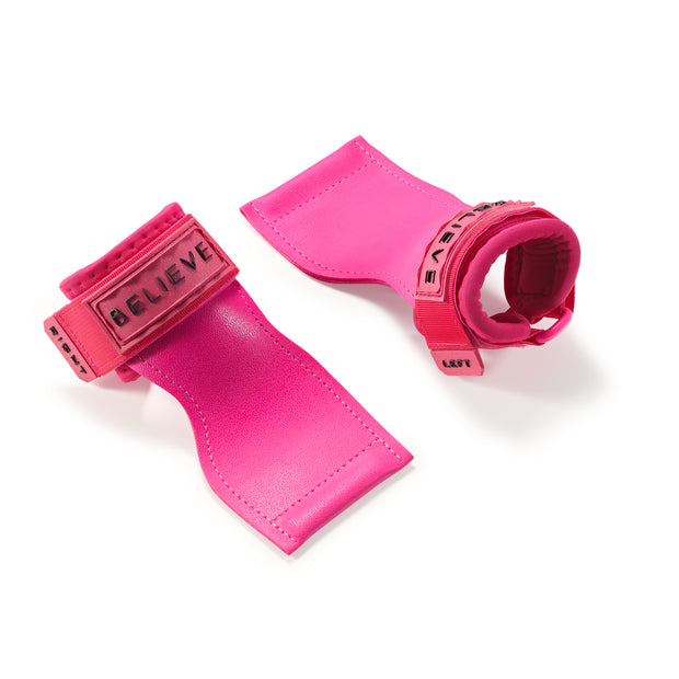 Neon Pink Lifting Grips